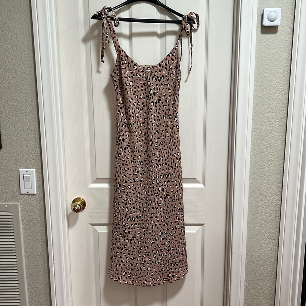 Animal Print Midi Slip Dress